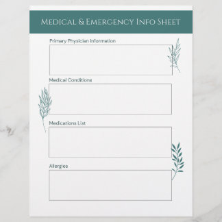 Medicin- och akutinformationsblad brevhuvud