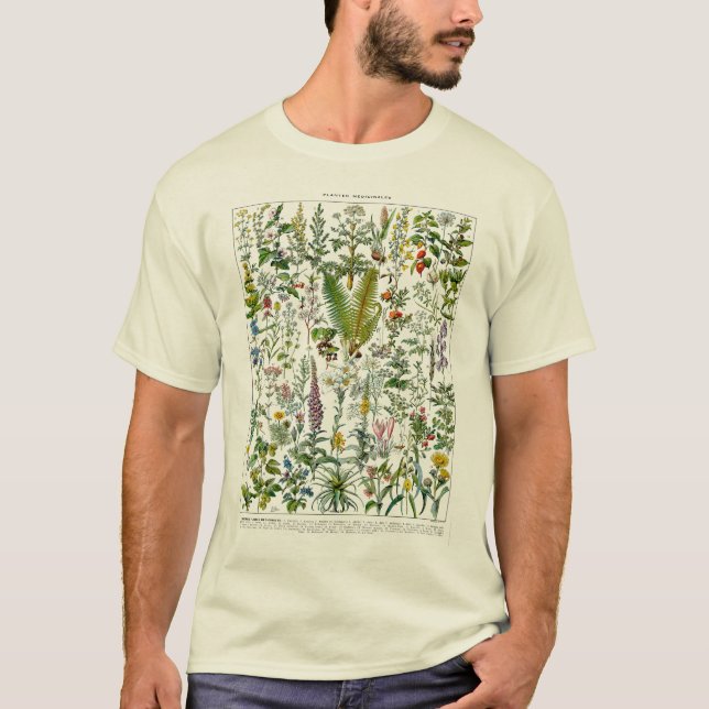 Medicinal Plants & Flowers by Adolphe Millot T Shirt (Framsida)