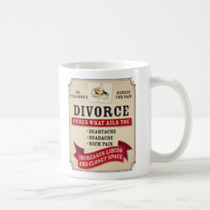 Medicinal skilsmässaetikett kaffemugg