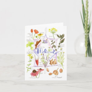 Medicinal vitlök Notecard för örterEchinaceavallmo Kort