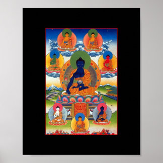 Medicinbuddha tibetansk buddhistisk konst poster
