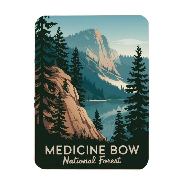 Medicine Bow National Forest Vintage Magnet (Vertikal)