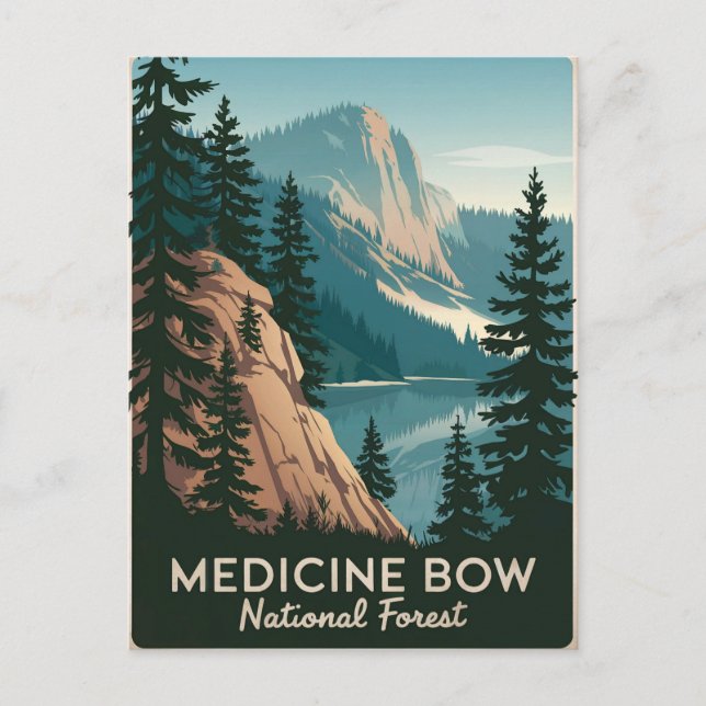 Medicine Bow National Forest Vintage Vykort (Framsida)