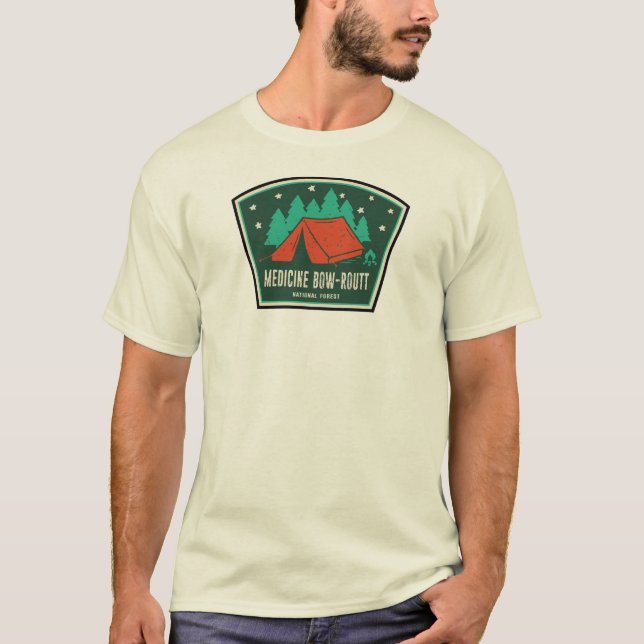 Medicine Bow-Routt National Forest Camping T Shirt (Framsida)