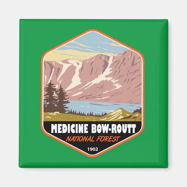 Medicine Bow - Routt National Forest Vintage Magnet (Framsidan)