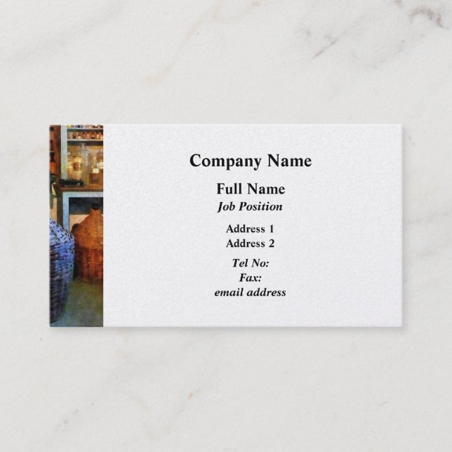 Medicine Flaskor och Basket - Platinum Visitkort (Framsida)