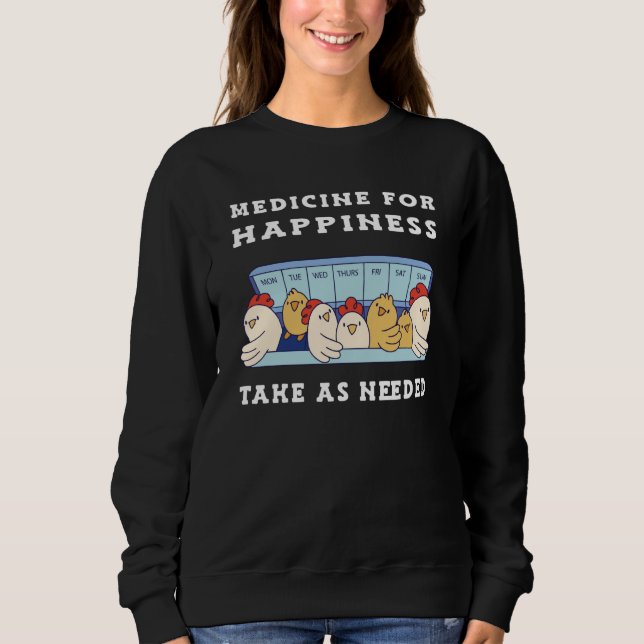 Medicine for Happiness Chickens T Shirt (Framsida)