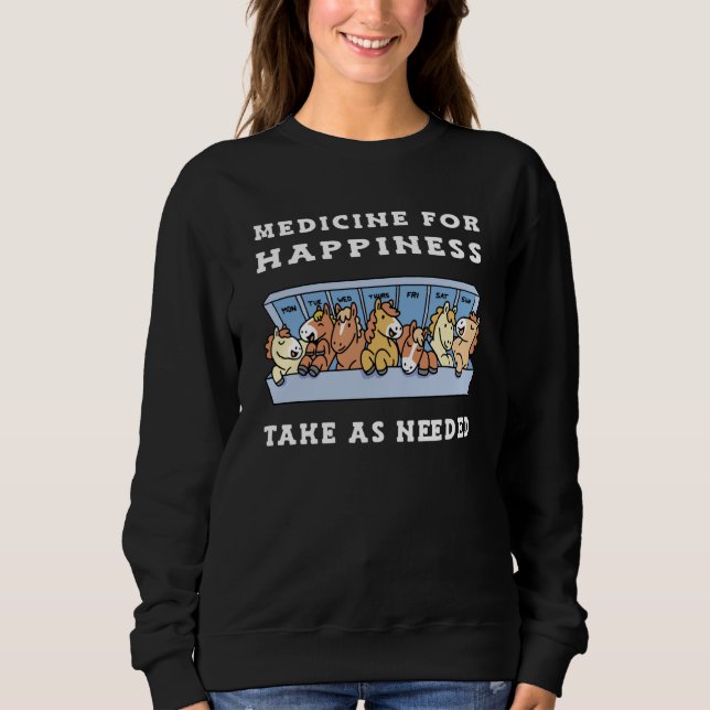 Medicine for Happiness Horses Ponny T Shirt (Framsida)