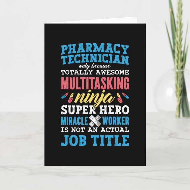 Medicine Hero Pharmacy Technician Tech Pharmaci Kort (Framsida)