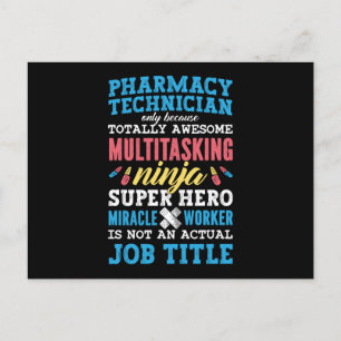Medicine Hero Pharmacy Technician Tech Pharmaci Vykort