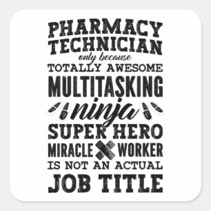 Medicine Hero Tech Pharmaci Pharmcian Fyrkantigt Klistermärke