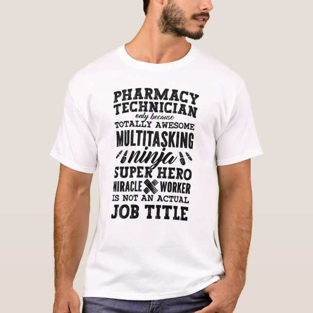 Medicine Hero Tech Pharmaci Pharmcian T Shirt (Framsida)