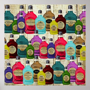 Medicine Man Magic Potion Apothecary Tonic Flaskor Poster