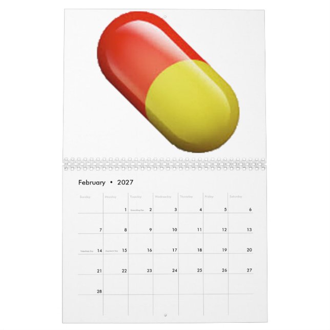 Medicine Pill - Emoji Kalender (Feb 2027)