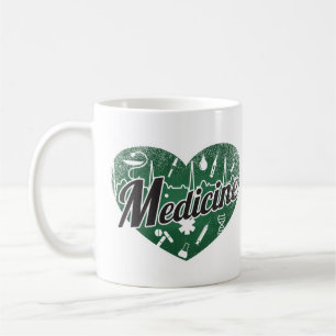 Medicine Retro Heart Blackboard Kärlek Kaffemugg