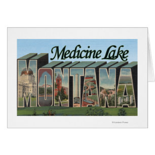 Medicine Sjö, Montana Hälsningskort