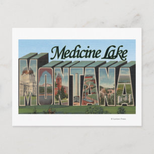 Medicine Sjö, Montana Vykort