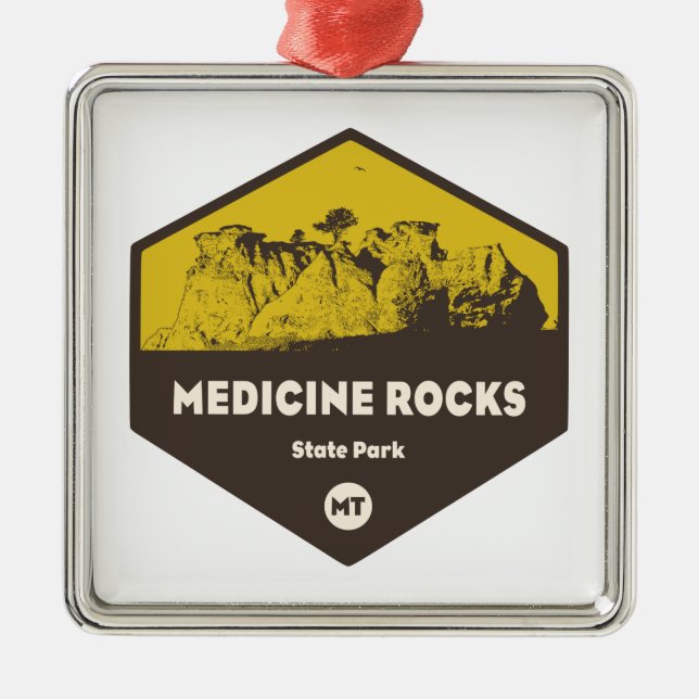 Medicine Sten State Park Montana Julgransprydnad Metall (Framsidan)