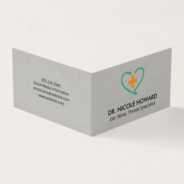 Medicine Stethoscope | Hälsa | Doktor Visitkort (Utsida)