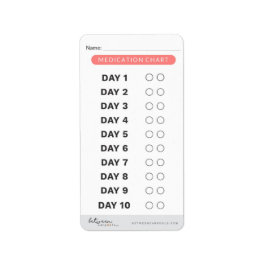 Medicine Tracker Labels - liten Adressetikett