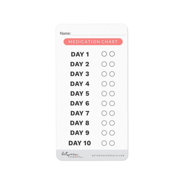 Medicine Tracker Labels - liten Adressetikett (Framsidan)