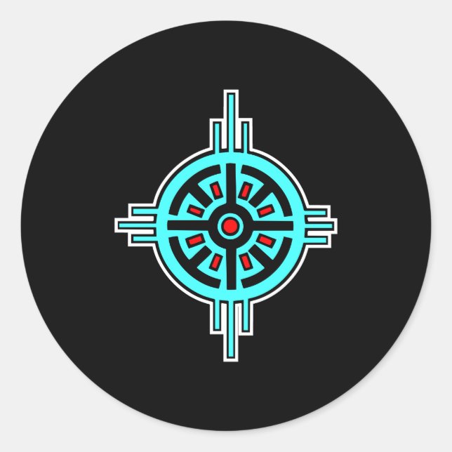 Medicine Wheel-Black Runt Klistermärke (Framsida)