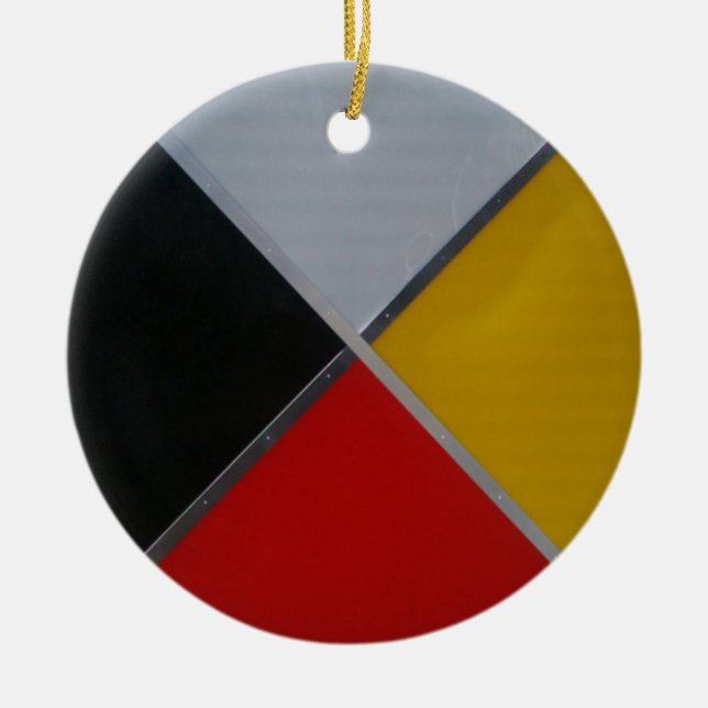 Medicine Wheel Ceramic Round Ornament (Framsidan)