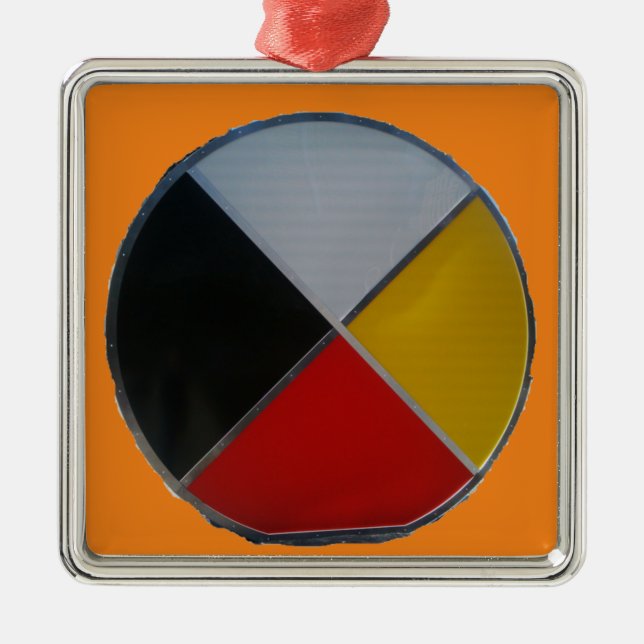 Medicine Wheel Ceramic Square Ornament (Framsidan)