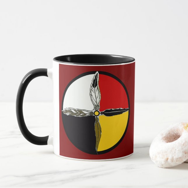 Medicine Wheel Cross Native American Coffee Mug Mugg (Med munk)