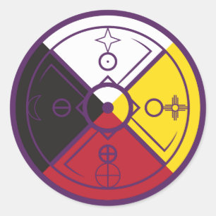 Medicine Wheel: Helig Ring Runt Klistermärke