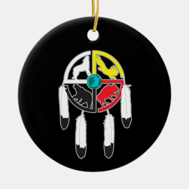 Medicine Wheel Julgransprydnad Keramik (Framsidan)
