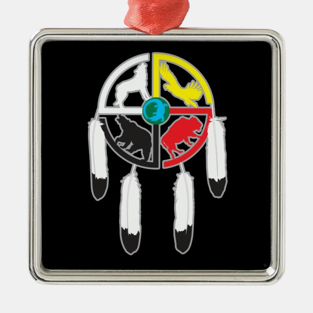 Medicine Wheel Julgransprydnad Metall (Framsidan)