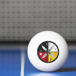 Medicine Wheel Mandala Round Infödd Pingisboll