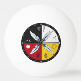 Medicine Wheel Mandala Round Infödd Pingisboll
