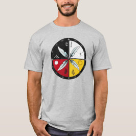 Medicine Wheel Mandala Round Infödd T Shirt