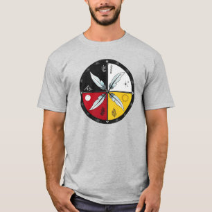 Medicine Wheel Mandala Round Infödd T Shirt