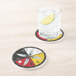 Medicine Wheel Mandala Round Infödd Underlägg
