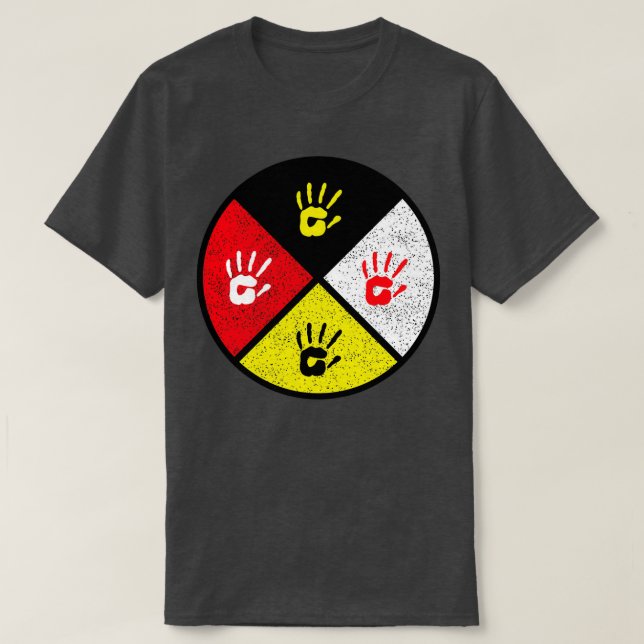medicine wheel Red Hand  T Shirt (Design framsida)