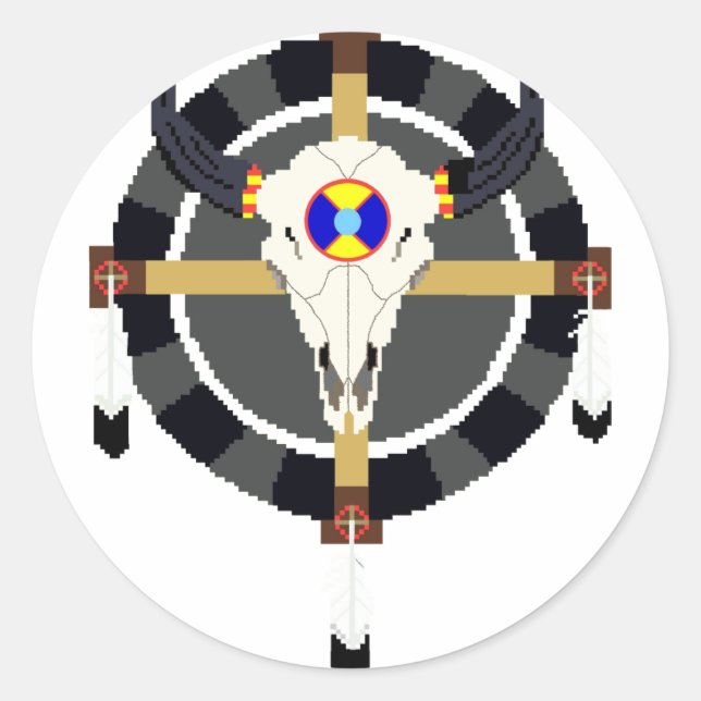 MEDICINE WHEEL RUNT KLISTERMÄRKE (Framsida)