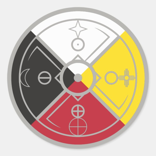 Medicine Wheel Runt Klistermärke (Framsida)