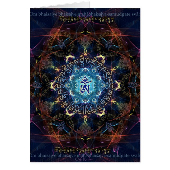 Medicinen Buddha - Bhaisajyaguru Hälsningskort (Framsidan)