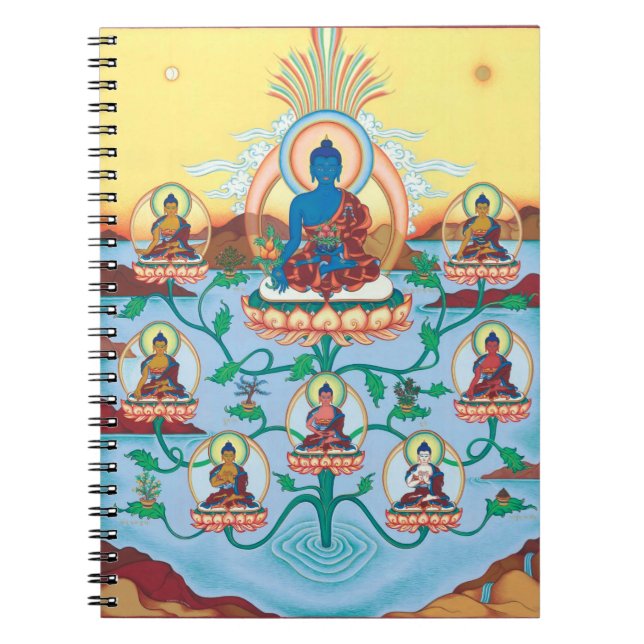 Medicinen Buddhas för ANTECKNINGSBOK 8 - styr av (Framsidan)