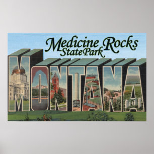 Medicinen vaggar delstatsparken, Montana Poster