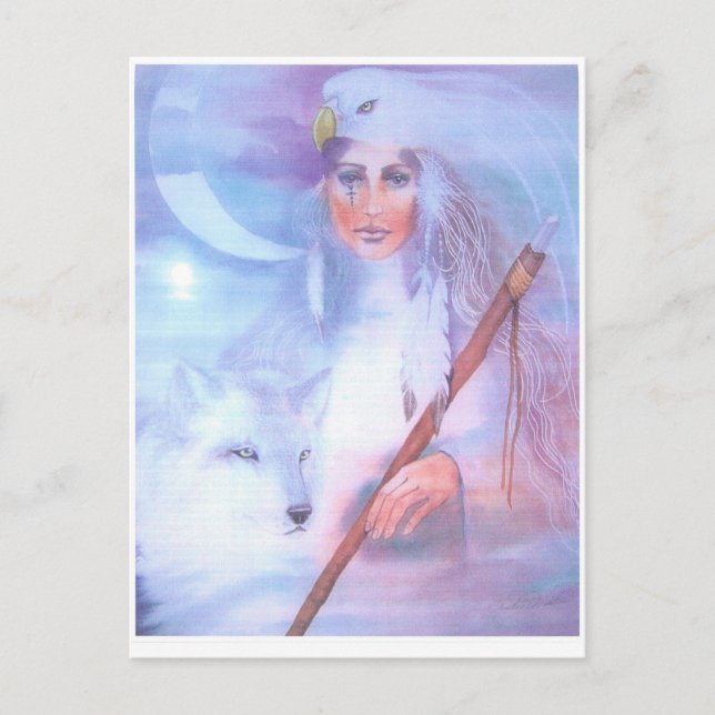 medicinkvinna vykort (Framsida)