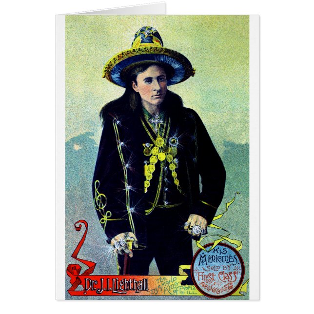 MedicinShowaffisch 1880 Hälsningskort (Framsidan)