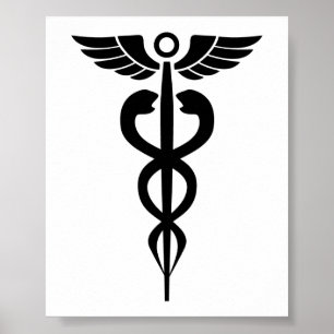 Medicinsk2006 BLACK MEDICINSKT SYMBOL-HÄLSA Poster