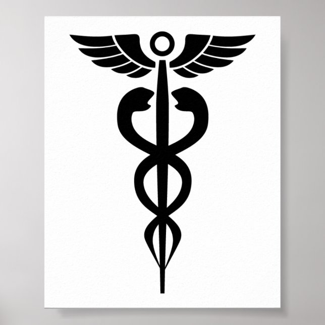 Medicinsk2006 BLACK MEDICINSKT SYMBOL-HÄLSA Poster (Framsidan)