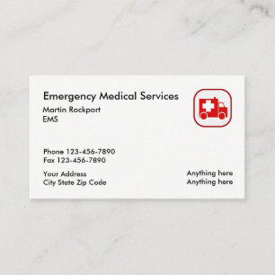 Medicinsk akutEMS-ambulans Visitkort