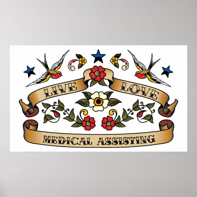Medicinsk assistans i levande Kärlek Poster (Framsidan)