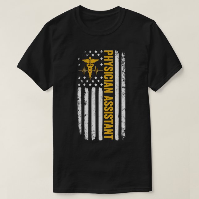 Medicinsk Assistant American Flagga USA T Shirt (Design framsida)